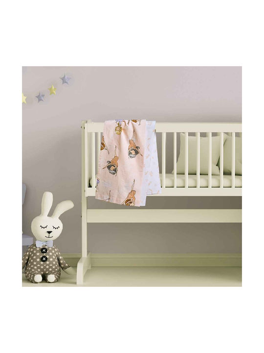 Das Home Fun 4913 Set Baby Bettlaken Für Wiege Baumwolle Flieder, Rosa Rosa 70x120cm 2Stück