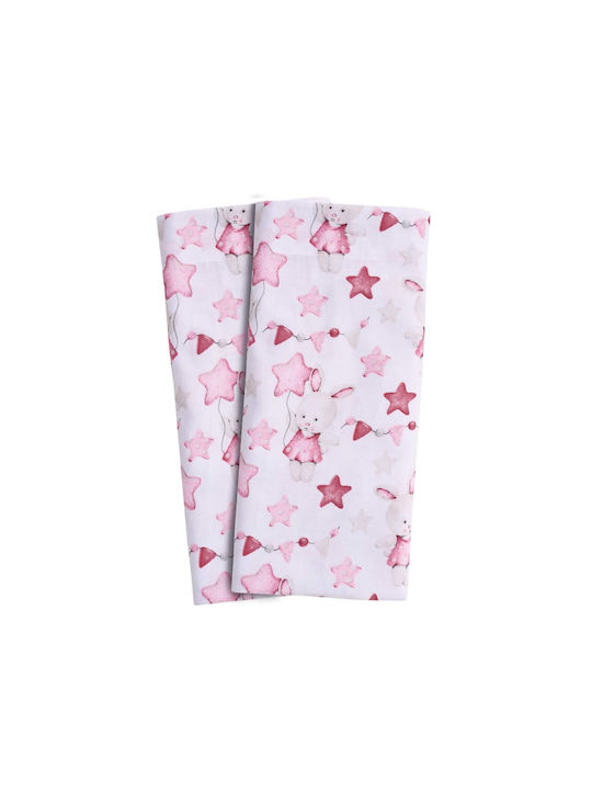 Das Home Fun 4917 Комплект Бебешки Чаршафи За Количка Памучни Розов 70x120бр 2бр
