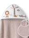 Interbaby Детска Шапка-Худи Халат Тъмно Розов 100x100см