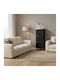 Living Room Display Cabinet Made of Wood and Metal Black 40x33x110cm