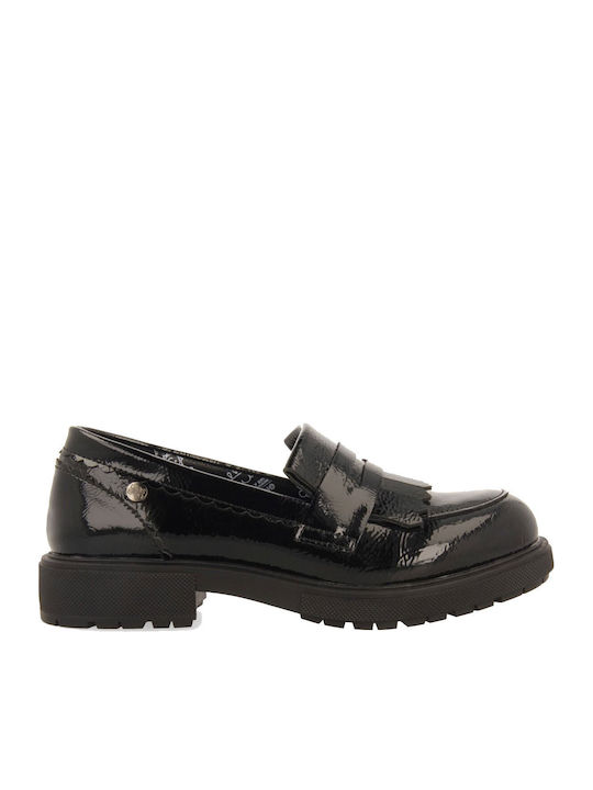 Girls PU Leather Moccasins Black