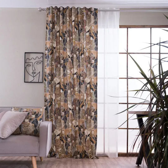 Teoran Lorca Curtains with White Grommets 140x275cm Teoran Lorca Curtains with White Grommets 140x275cm