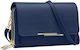 Cross-body Phone Strap Faux-leather Multi-compartments Blue