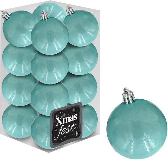 Hanging Ball Ornament Ornament Light Blue 4cm Set 12pcs
