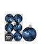 Hanging Ball Ornament Ornament Blue 10cm Set 6pcs