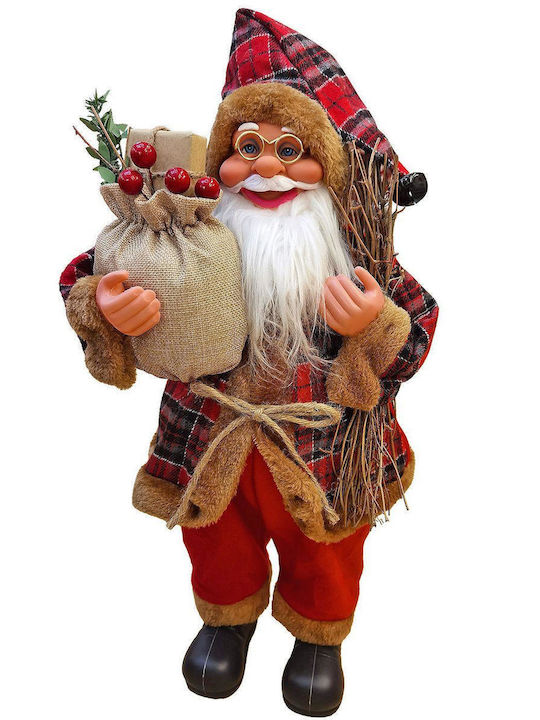 Realistischer Weihnachtsmann Karo 60cm Xmasfest 1133709