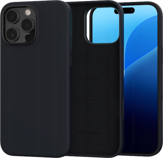 Spacecase Pure Mag Задна корица Пластмаса / Силикон Черен (iPhone 16 Pro Max)