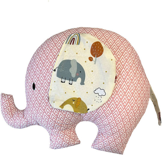 Bunny Bebe Handmade Pernă Decorativă pentru Pătuț Elefănțel Roz 40cm Grey with Ecru Foam