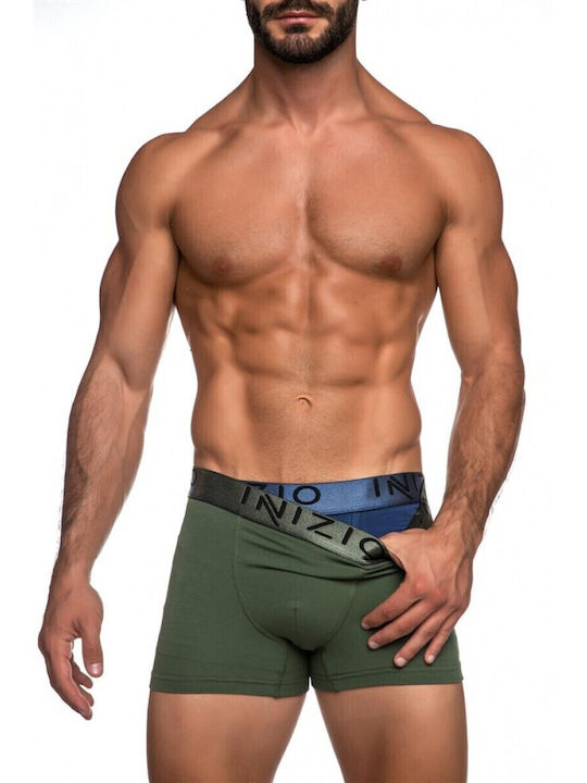 Мъжки боксерки KHAKI/BLUE 2Опаковка