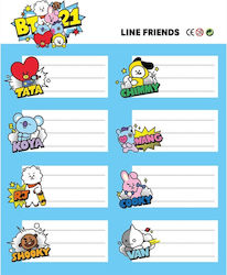 Line Friends Етикети за тетрадки Line Friends Етикети за тетрадки