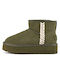 Suede Women's Ankle Boots Platform Khaki