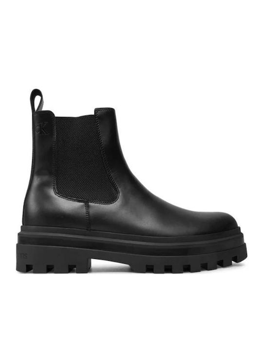 Calvin Klein Leather Black Men's Boots