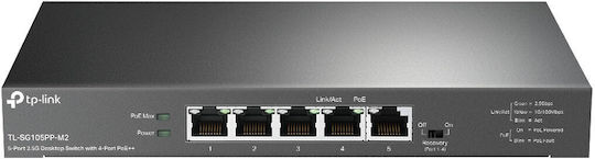 TP-LINK TL-SG105PP-M2 v1 Unmanaged L2 PoE++ Switch με 5 Θύρες Ethernet
