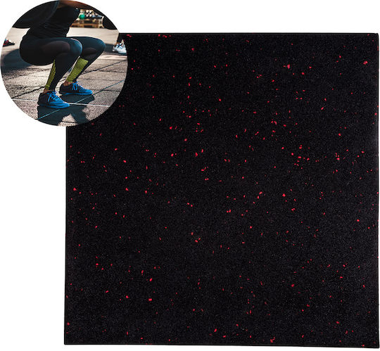inSPORTline Rubber Gym Floor Puzzle Mat Black 50x50x1.5cm