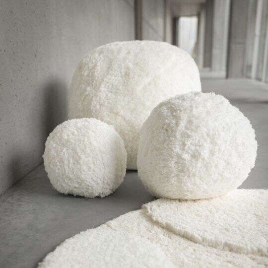 Abyss & Habidecor Badematte Synthetisch,Polyester/Cotton/Leather Rund Ballon 0991-60103 Ecru 60x60cm