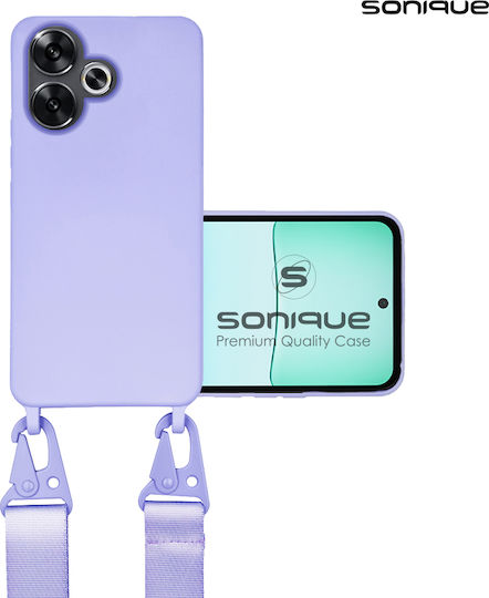 Silicone Case Strap Carryhang Sonique Xiaomi Poco F6 5G Lilac