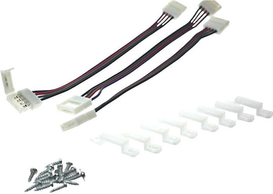 Set Cablu Conexiune Bleil X3 Benzi LED 8x Cleme Silicon Șuruburi 15cm