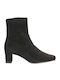 Leather Women's Ankle Boots with Medium Heel Black