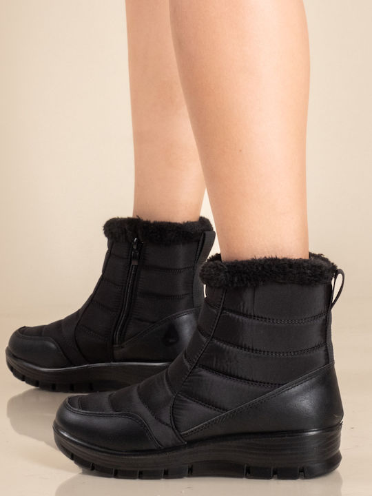 Snow Boots with Fur Black