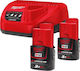 Milwaukee Nrg Pack M12 Nrg-302 3 Ah Battery Set...