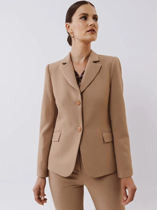 Chrisper Women's Blazer Brown, Camel