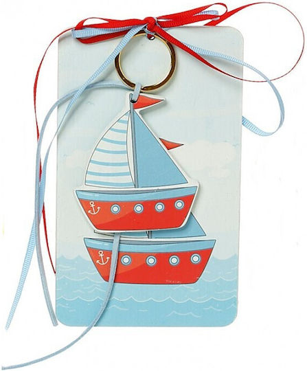 Christening Favor Wooden Keychain Boat H-6 Bellissimo Bls-h-6