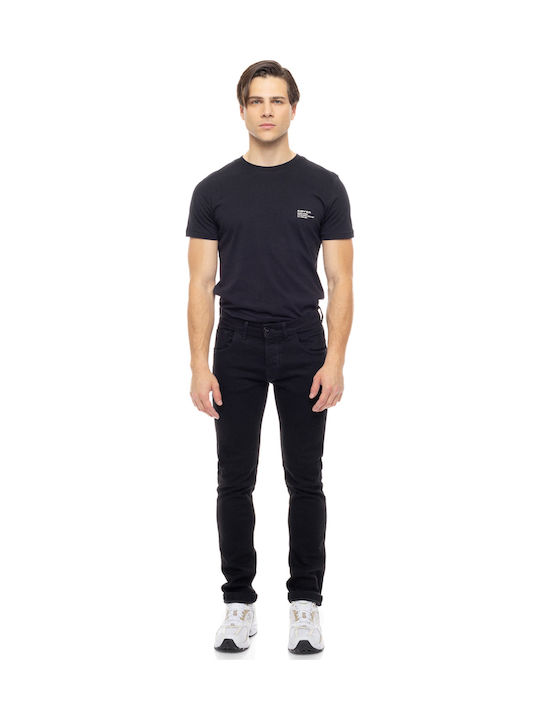 Teddy Men's Elastic Jeans Pants with Slim Fit Black