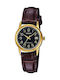 Casio Damen Uhr mit Braun Lederarmband