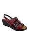 Sandale Casual Damă Din Piele Burgundy