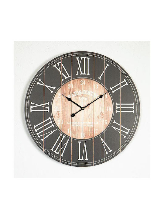 Wall Clock Wooden Black