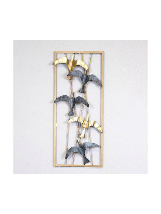 Wall Decor Gold Made of Metal 61x3.8x24.8cm