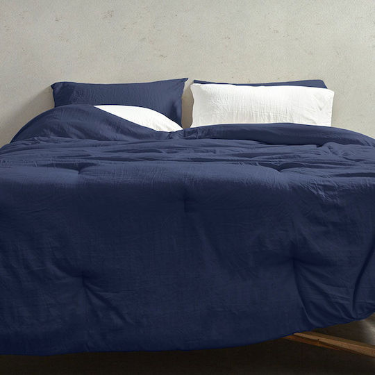 Cannon Single Quilt 160x240cm Navy Peony 280 GSM