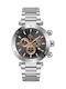 GC Watches Ανδρικό Ρολόι 44mm Χρονογράφος Μπαταρίας με Ασημί Μεταλλικό Μπρασελέ