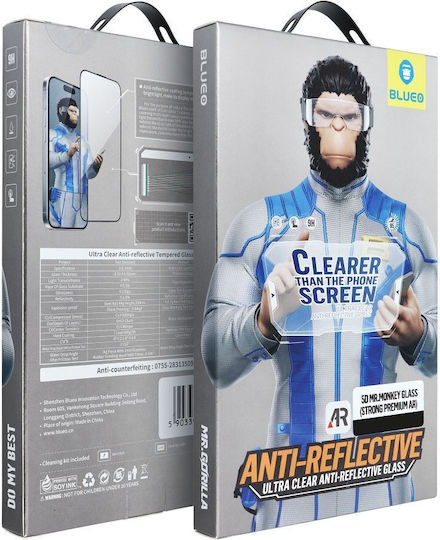 Blueo Mr Monkey 5D Tempered Glass Black (iPhone 16)