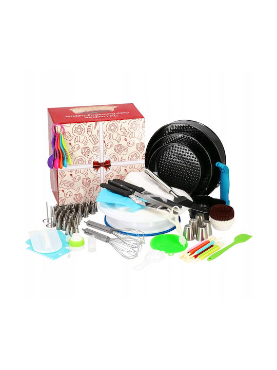 Pastry Set Rotating Platter 4 Baking Trays 345 Pieces Templates Decorating Cakes