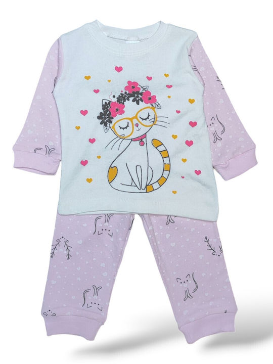 Babydom Kids' Pajamas Winter white, pink