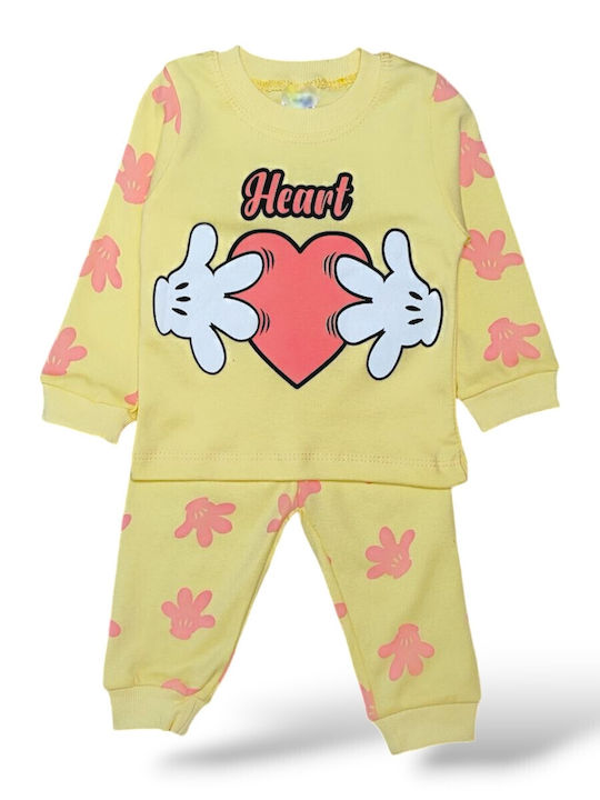 Babydom Kinder Schlafanzug Winterlich Yellow