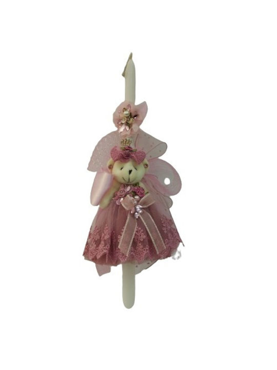 Dekorative Rosa Teddybär-Kerze 28,5 cm