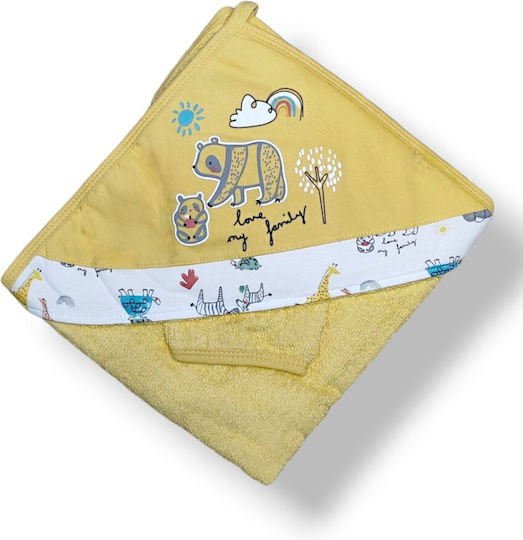 Babydom Детски Худи-Малък Халат Животни От Гората Горчичен 80x80см