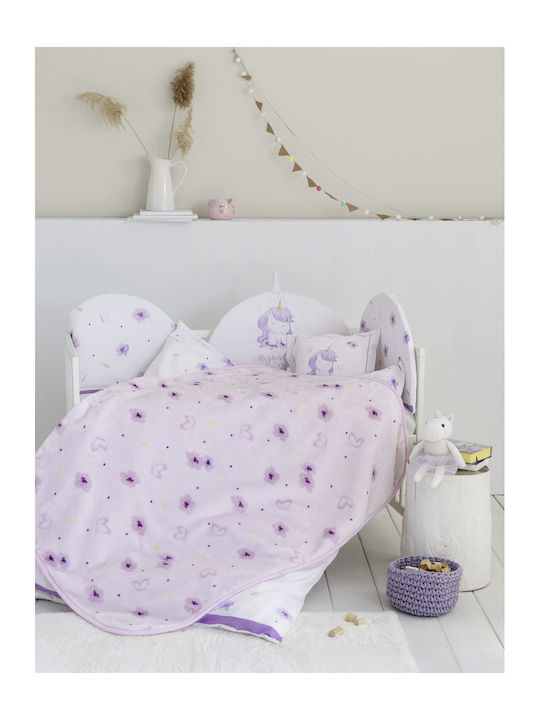 Nima Blanket Cot Velvet Lilac Lilac 110x140cm