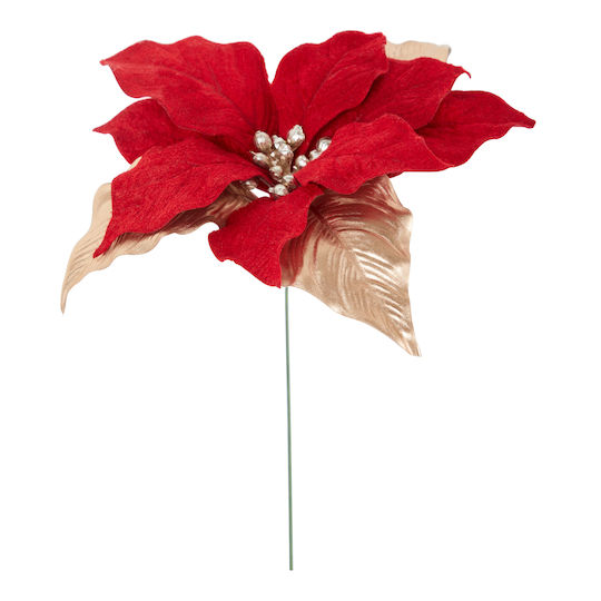 Weihnachtsstern Zweig 25cm N34077 Rot
