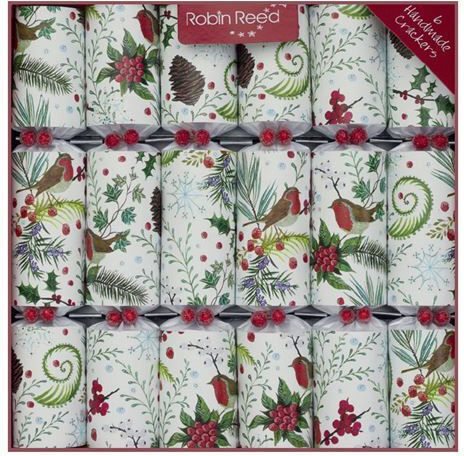 Robin Reed Christmas Tableware Ornaments Cracker with Gifts 6 Pieces