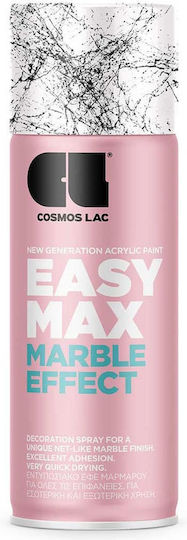 Cosmos Lac Σπρέι Αστάρι Marble Effect Ακρυλικό Υψηλής Θερμοκρασίας με Μεταλλικό Εφέ Μαύρο Μαύρο 400ml