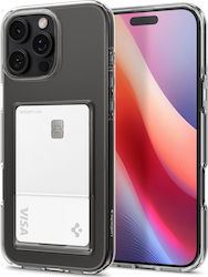 Crystal Slot Back Cover Σιλικόνης με Υποδοχή για Κάρτες Crystal Clear (iPhone 16 Pro) ACS08144