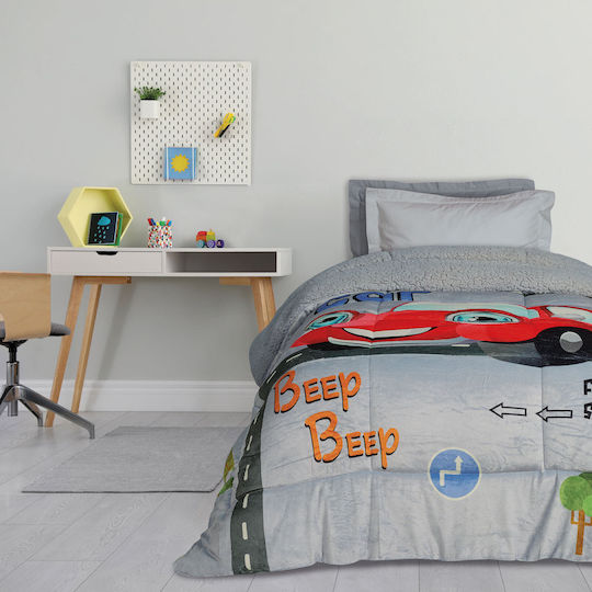Das Home Kinderbettdecke Einzel mit Hollowfiberfüllung Grey, Red 160x220cm