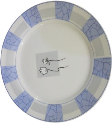 Epiplo-Fos Shallow Porcelain White Plate Diameter 23cm