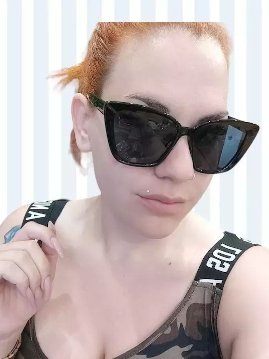 Sunglasses Μαύρα with Acetate Frame & Black Lens