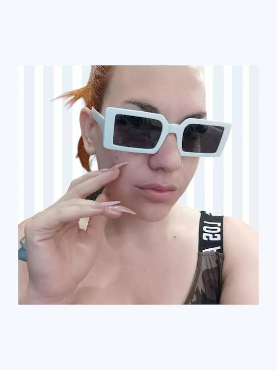 Sunglasses Λευκά with Acetate Frame & Pink Lens