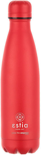 Estia Travel Flask Save Aegean Recyclable Bottle Thermos Stainless Steel BPA Free 500ml Scarlet Red