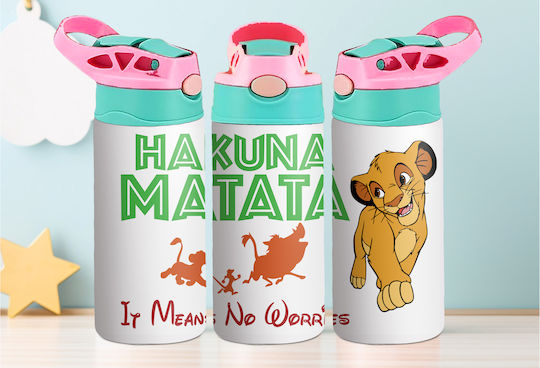 Kids Water Bottle Thermos Stainless Steel with Straw 360ml Various Designs or Colors Personalized